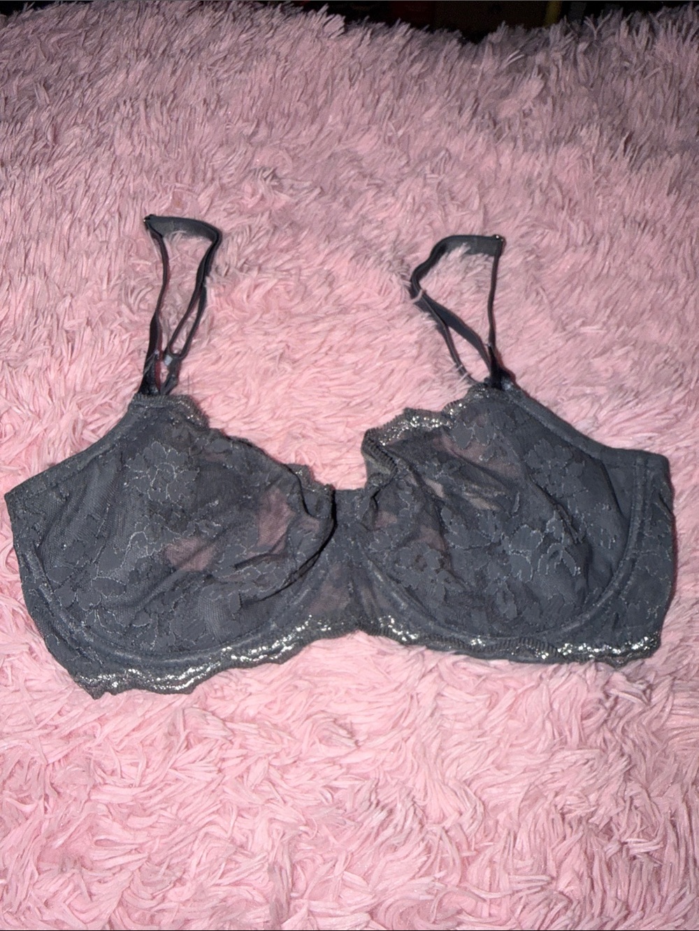Victoria's Secret Charcoal Lace Underwire Bra